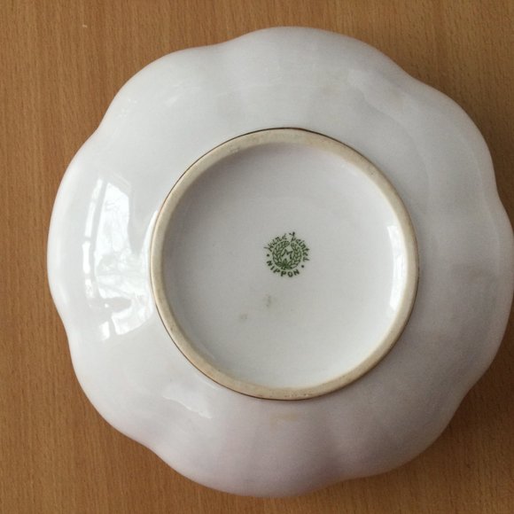 Vintage antique hand painted Nippon M mark bowl dish scalloped edge floral - Picture 5 of 5